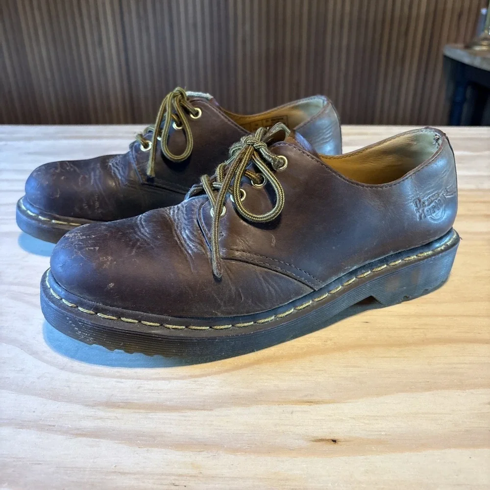 Dr. Martens 10100 Vintage Brown Leather 4-Eye Shoes Oxfords Men's Sz 10 M